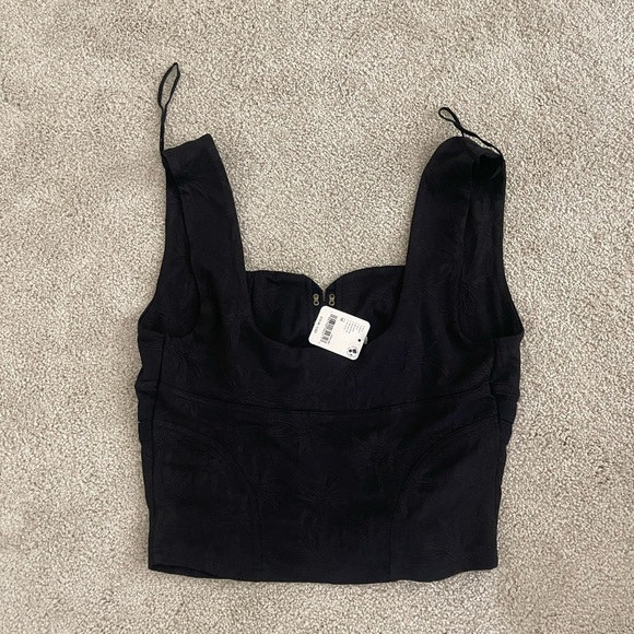 Free People Black Sleeveless Bustier Crop Top - Picture 2 of 3